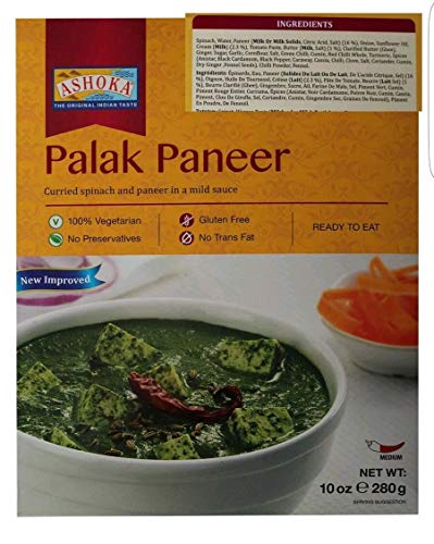 Ashoka Palak Paneer Ready Meals Heat & Eat, 280 g, 10 Stück von Ashoka