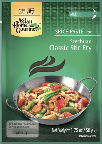 ASIAN HOME GOURMET 3er Pack Würzpaste für klassisches Pfannengericht Szechuan-Art, MILD [3x 50g] von Asian Home Gourmet