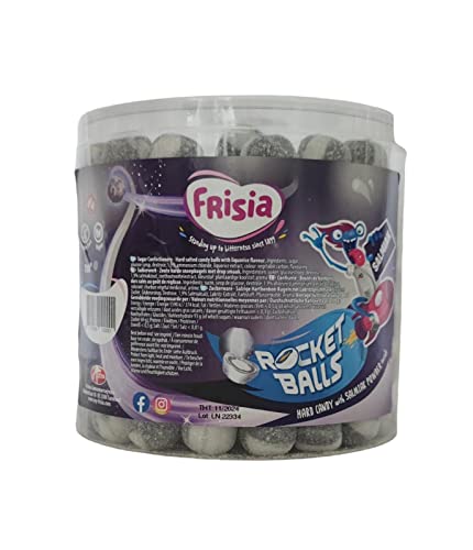Frisia Rocketballs Salmiak - Hartkaramellen mit Salmiakpulver gefüllt - 200 Stück von Frisia