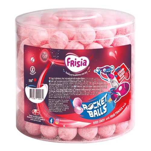 Frisia | Rocket Balls | Zure Kogels | Aardbei | 200 stuks Frisia | Rocket Balls | Zure Kogels | Aardbei | 200 stuks von Frisia