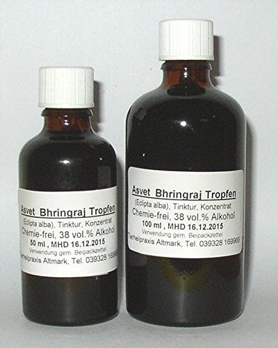 50ml Asvet Bhringhraj Tropfen, Bhringaraj Tinktur, Eclipta alba (Bio) Zubereitung (GP = EUR 35,80/100ml) von Asvet