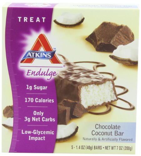Atkins Endulge Bars, Chocolate Coconut, 5-Count 1.4-Ounce Bars (Pack of 3) von Atkins