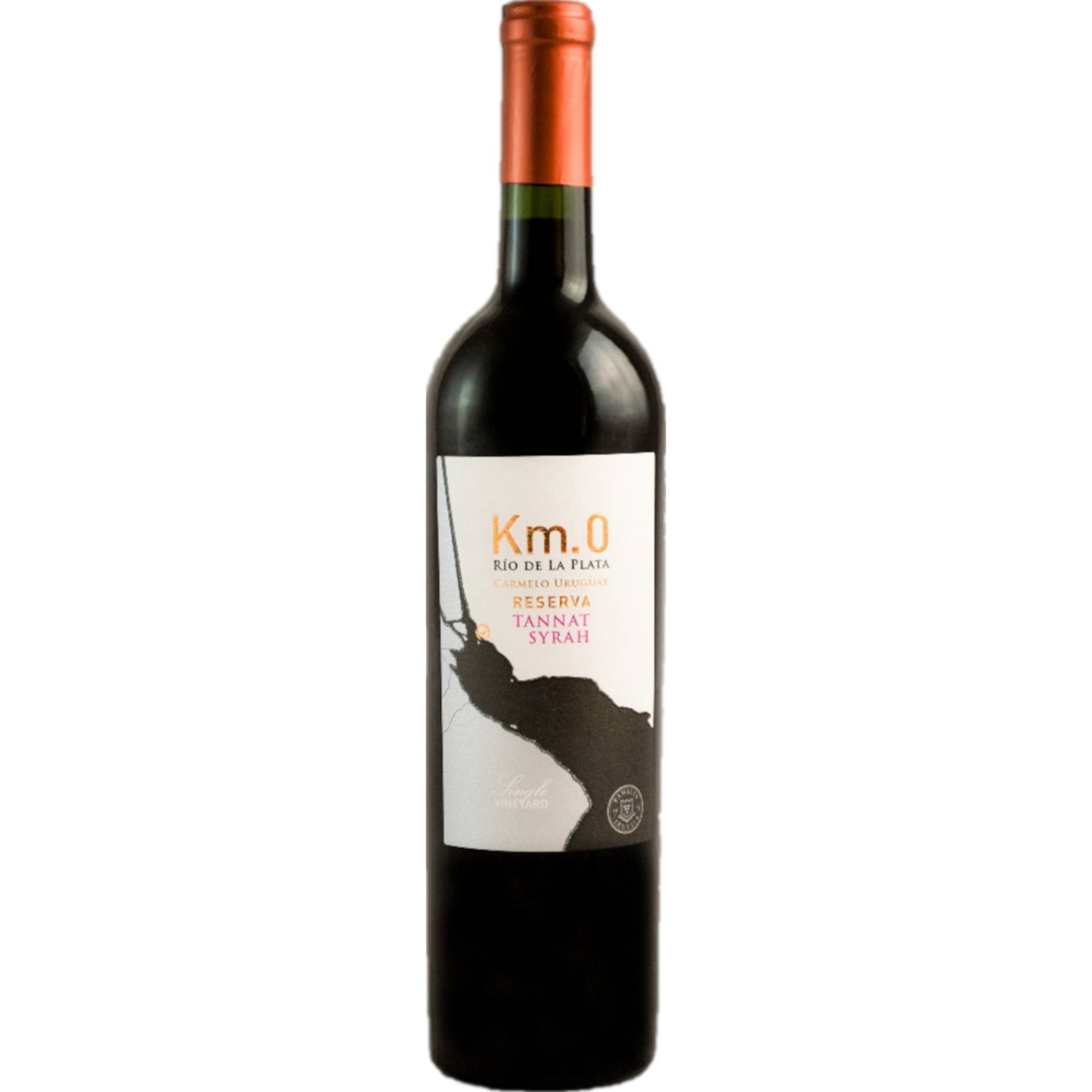 Km.0 Reserva Tannat Syrah, Colonia, Montevideo, 2018, Rotwein von Atlantik Weine e.K. | Finkenweg 7 | 65375 Oestrich-Winkel