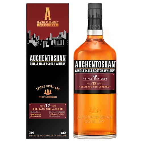 Auchentoshan 12 Jahre | Single Malt Scotch Whisky | mit Geschenkverpackung | Karamellgeschmack und fruchtigen Aromen | 40% Vol | 700ml Einzelflasche von Auchentoshan