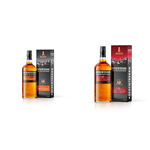 Auchentoshan American Oak Single Malt Scotch Whisky, mit Geschenkverpackung, erfrischender Geschmack, 40% Vol, 1 x 0,7l & 12 Jahre Single Malt Scotch Whisky mit Geschenkverpackung, 40% Vol 1x 0,7l von Auchentoshan