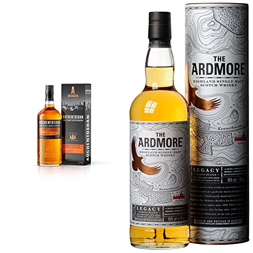 Auchentoshan American Oak Single Malt Scotch Whisky, mit Geschenkverpackung, erfrischender Geschmack, 40% Vol, 1 x 0,7l & The Ardmore Legacy Highland Single Malt Scotch Whisky, 40% Vol, 1 x 0,7l von Auchentoshan