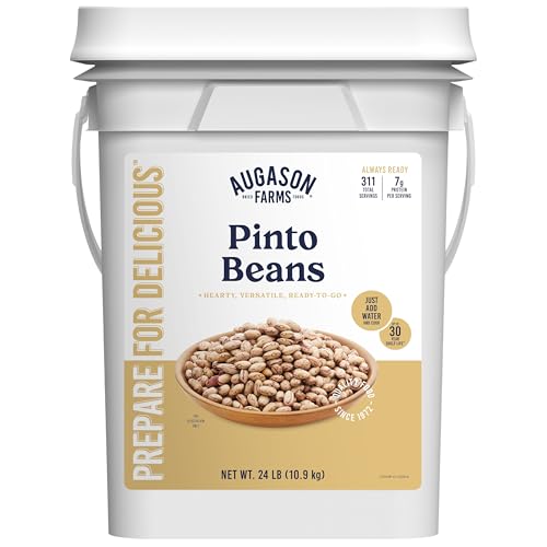 Augason Farms Pinto Beans 4-Gallonen-Eimer, Notfall-Lebensmittelversorgung, tägliche Mahlzeiten, 253 Portionen Augason Farms Pinto Beans 4-Gallonen-Eimer, Notfall-Lebensmittelversorgung, tägliche Mahlzeiten, 253 Portionen von Augason Farms
