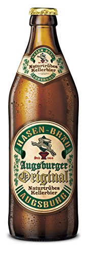 20 Flaschen Orginal Augsburger Hasen-Bräu Naturtrübes Keller Bier Hasen Bräu inc. 1.60€ MEHRWEG Pfand von Augsburger Hasen Bräu