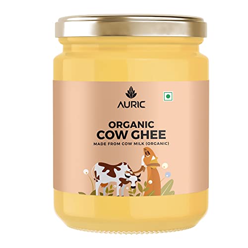 Auric Bio-Ghee | Bilona Curd Churned | Laborgeprüft & international zertifiziert | Perfektes Aroma & Danedar Ghee | Gute Fette für ein gesundes Herz | Glas 500 ml Auric Bio-Ghee | Bilona Curd Churned | Laborgeprüft & international zertifiziert | Perfektes Aroma & Danedar Ghee | Gute Fette für ein gesundes Herz | Glas 500 ml von Auric