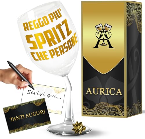Aurìca Personalisiertes Weinglas gefaltet (Reggo mehr Spritz als Menschen) von Aurìca