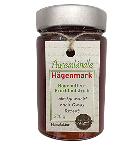 Ausemländle Hägenmark - Hagebutten-Fruchtaufstrich mit 70% Fruchtgehalt (1x220g) von Ausemländle "schwäbisch guad"