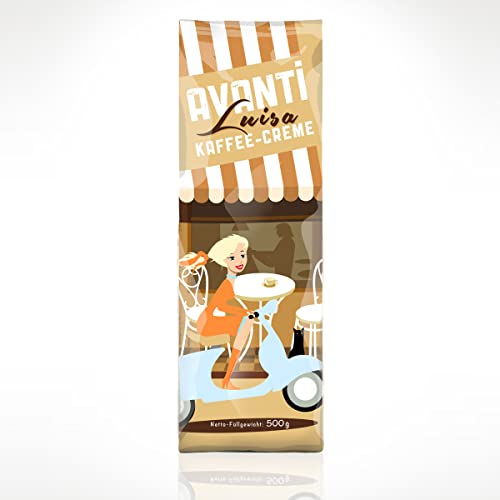Avanti Luisa Bohnen 1000g Kaffee-Creme, 90% Arabica-10% Robusta Mischung, Mild & Fruchtig, Traditionelle Trommelröstung von Avanti