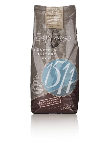 CAFÉ1511 Espresso Kaffeebohnen, 1000g, 80% Arabica 20% Robusta, Premium-Qualität CAFÉ1511 Espresso Kaffeebohnen, 1000g, 80% Arabica 20% Robusta, Premium-Qualität von Avanti