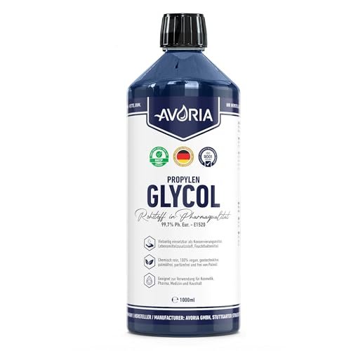 Avoria – 99,7% Propylenglykol (PG) – Pharma- & Lebensmittelqualität – Pflanzlich, farb- & geruchlos – Kosmetik & Industrie – Hergestellt in Deutschland – 1L PET-Flasche von Avoria