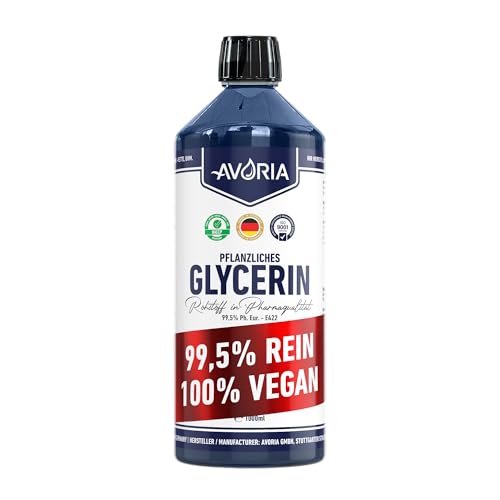 Avoria – Pflanzliches Glycerin 99,5% – Höchste Reinheit, E422, Ph.Eur. – Vielseitig für Kosmetik, Hautpflege, Reinigungsmittel – 1L PET-Flasche Avoria – Pflanzliches Glycerin 99,5% – Höchste Reinheit, E422, Ph.Eur. – Vielseitig für Kosmetik, Hautpflege, Reinigungsmittel – 1L PET-Flasche von Avoria