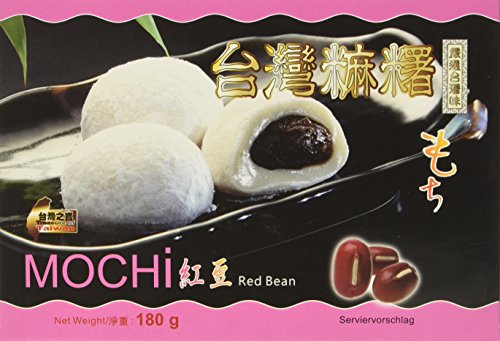 AWON Mochi Rote Bohnen, kleine Klebreiskuchen, als Nachtisch oder als süßer Snack zwischendurch (7 x 180 g mit 6 Mochis pro Packung) von Awon