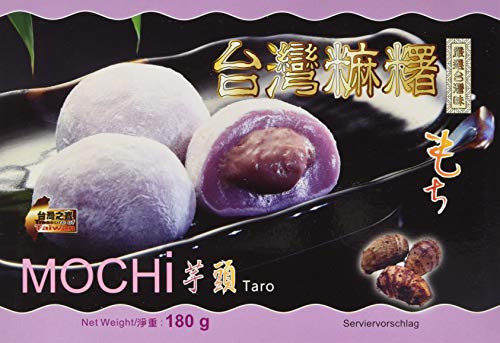 AWON Mochi Taro, kleine Klebreiskuchen, als Nachtisch oder als süßer Snack zwischendurch (4 x 180 g mit 6 Mochis pro Packung) von Awon