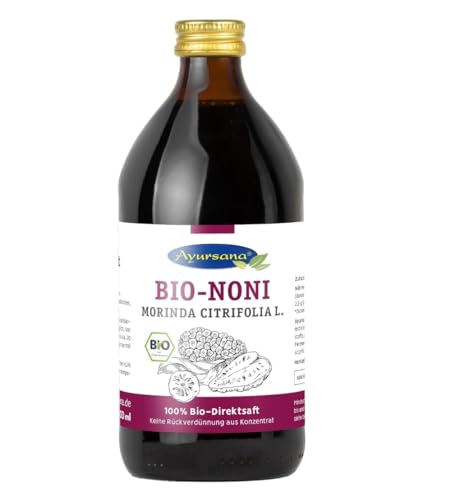 Ayursana Noni Saft original 1 Liter – 100% Bio-Direktsaft – Aus Wildsammlung, fermentiert im Ernteland – Naturtreu: ohne Zusätze & Aromastoffe – Saft aus der Nonifrucht Morinda Citrofolia von Ayursana
