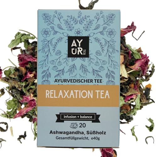 Ayurtea Relaxation Tee | Entspannungstee | 20 Umweltfreundliche Pyramiden-Teebeutel | Hochwertige Tee | Ayurveda Kräutertee von Ayurtea