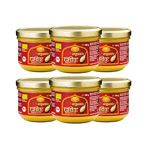 Ayurveda Foods - Organic Premium Bio Ghee 190g, 6er Set, sehr lange Haltbarkeit, Bio-Siegel, Brat- und Kochfett Ayurveda Foods - Organic Premium Bio Ghee 190g, 6er Set, sehr lange Haltbarkeit, Bio-Siegel, Brat- und Kochfett von Ayurveda Foods