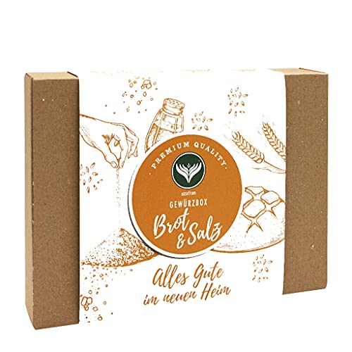 Azafran BIO Brot und Salz Gewürze Set - Geschenkset mit 4 traditionellen Gewürzen zum Hausbau und Umzug von Azafran