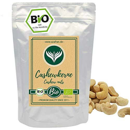 Azafran BIO Cashew Nüsse - Cashewkerne naturbelassen ganz 1kg von Azafran