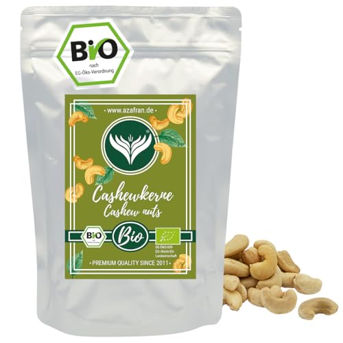 Azafran BIO Cashew Nüsse - Cashewkerne naturbelassen ganz 1kg von Azafran