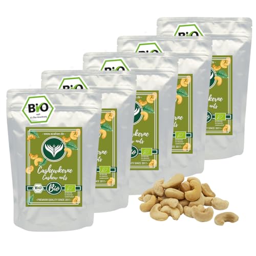 Azafran BIO Cashew Nüsse - Cashewkerne naturbelassen ganz 5kg von Azafran