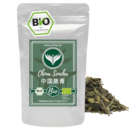 Azafran BIO China Sencha Grüntee lose geschnitten, Original chinesischer Grüner Tee, China Green Tea 250g von Azafran