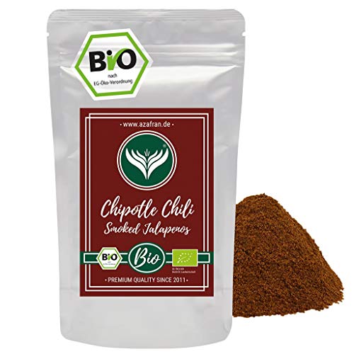 Azafran BIO Chipotle Chili Pulver gemahlen - Geräucherter Jalapeno - Chilipulver 250g von Azafran