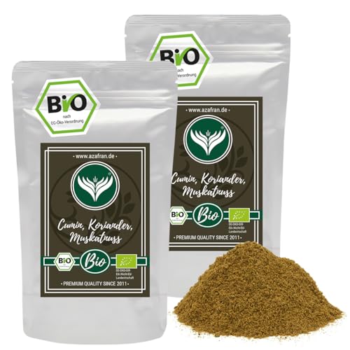 Azafran BIO Cumin Koriander Muskatnuss ayurvedische Gewürzmischung | CKM gemahlen 1kg von Azafran