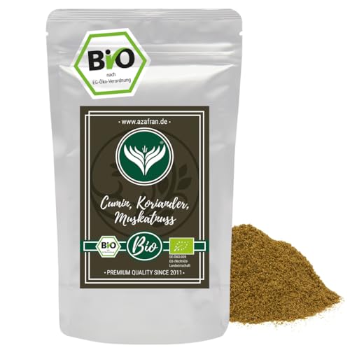 Azafran BIO Cumin Koriander Muskatnuss ayurvedische Gewürzmischung | CKM gemahlen 250g von Azafran