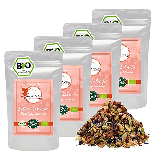 Azafran BIO Erdbeer Sahne Tee lose - Früchtetee by Mix it easy 1kg von Azafran
