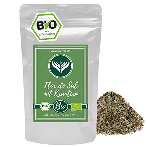 Azafran BIO Flor de Sal mit Kräutern | Kräutersalz | Fleur de Sel | Salzblume 250g von Azafran