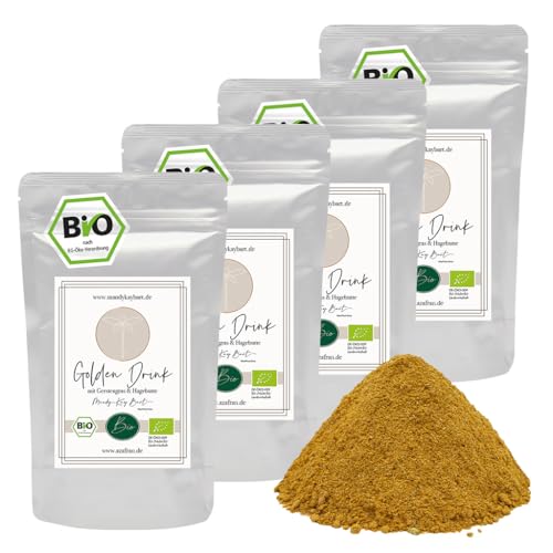 Azafran BIO Goldene Milch Golden Drink, bePeerless Pulver mit Gerstengras & Hagebutte 1kg von Azafran