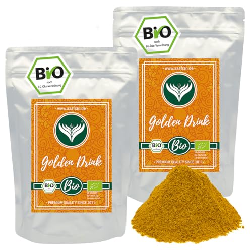 Azafran BIO Goldene Milch | Kurkuma Latte Gewürzmischung zur Herstellung von Golden Drink Getränken 1kg von Azafran