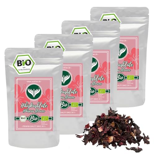 Azafran BIO Hibiskusblüten, Hibiskus ganz getrocknet, ideal als Hibiscus Tee 1kg von Azafran