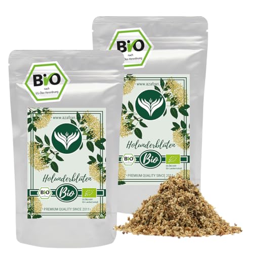 Azafran BIO Holunderblüten, Holunder Blüten gerebelt als Tee, Holunderblütentee 500g Azafran BIO Holunderblüten, Holunder Blüten gerebelt als Tee, Holunderblütentee 500g von Azafran