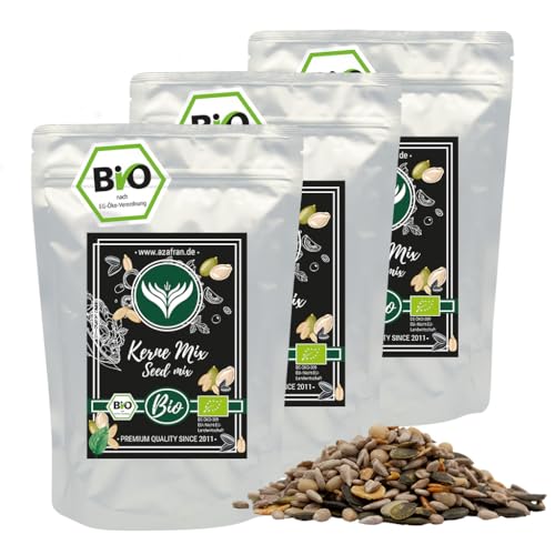 Azafran BIO Kerne Mix, naturbelassene Kernmischung, ideal als Salat oder Müsli Topping 3kg von Azafran