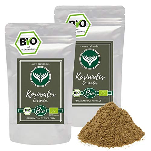 Azafran BIO Koriander gemahlen, Gewürz Pulver aus Koriandersamen/Koriandersaat 500g von Azafran