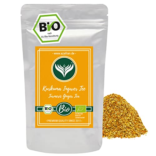 Azafran BIO Kurkuma Ingwer Tee, Gewürztee lose, Kurkumatee mit Ingwertee, getrocknet 250g von Azafran