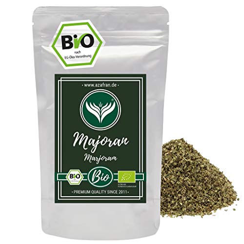 Azafran BIO Majoran, gerebelt & getrocknet, Majoranblätter (Gewürz Kräuter) geschnitten, auch für Tee 250g von Azafran