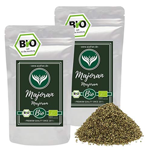Azafran BIO Majoran, gerebelt & getrocknet, Majoranblätter (Gewürz Kräuter) geschnitten, auch als Tee 500g von Azafran