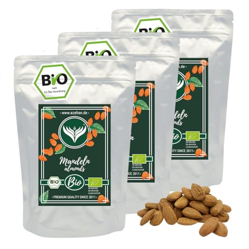 Azafran BIO Mandeln (Almonds) Naturbelassen ganz 3kg von Azafran