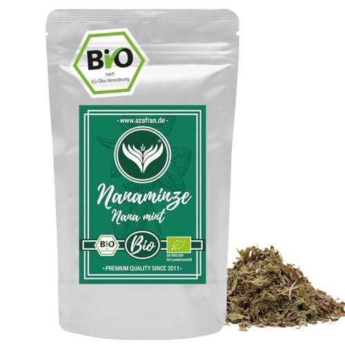 Azafran BIO Nana Minze Tee lose, Spearmint Minztee, krause Nanaminze 250g von Azafran