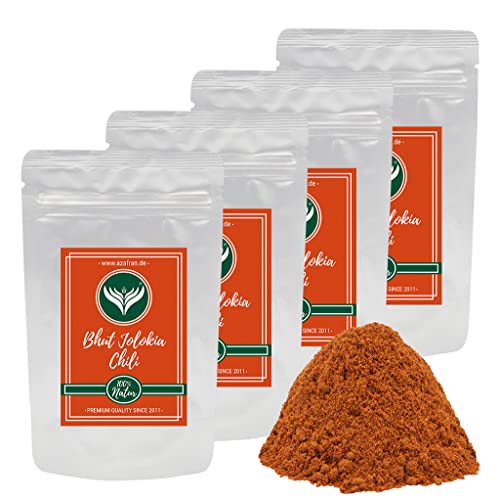Azafran Bhut Jolokia Chili Pulver, Vorsicht scharf! Geisterchili Schoten gemahlen, Naga grounded natural 400g von Azafran