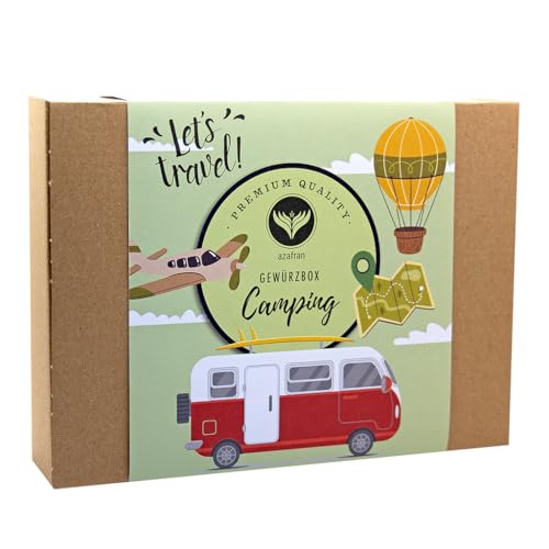 Azafran Gewürze Set Camping, Geschenkset mit 4 Gewürzmischungen für kreative Küche & Grill von Azafran