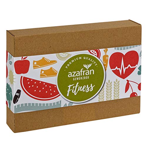 Azafran Gewürze Set Fitness | Gewürzbox auch für Sportler | Geschenkbox veganer Booster für ausgewogene Ernährung von Azafran