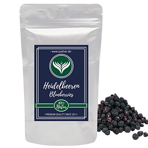 Azafran Wildheidelbeeren gefriergetrocknet, Heidelbeeren getrocknet (Blaubeeren ganz) 250g von Azafran