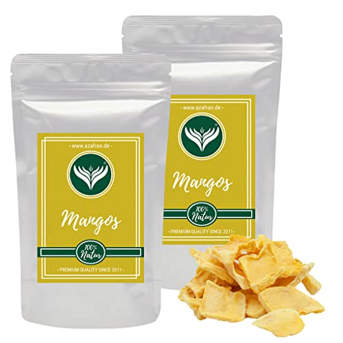 Azafran Mangoscheiben gefriergetrocknet | Mangos geschnitten | Mango in Scheiben | Trockenfrüchte 500g von Azafran